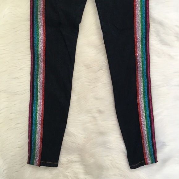 Blank NYC Mid-Rise Skinny Jeans Rainbow Glitter Stripe - Picture 4 of 8